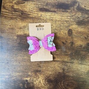 Handmade Good & Bad Witch Kids Glitter Pink Bow Hair Clip